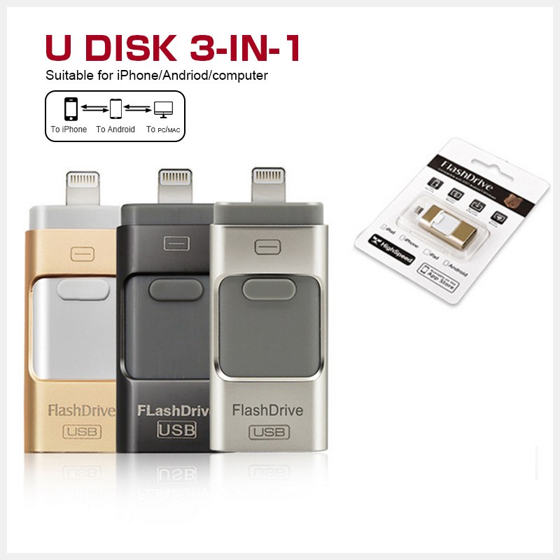 Clé USB Trois en Un OTG pour Ordinateur et Téléphone Portable - Stockage Polyvalent