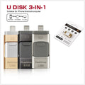 Clé USB Trois en Un OTG pour Ordinateur et Téléphone Portable - Stockage Polyvalent