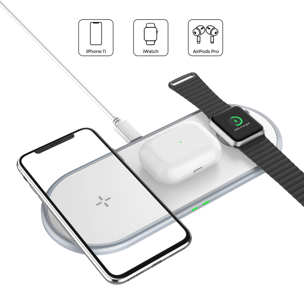 Chargeur sans fil 3 en 1 polyvalent : recharge rapide pour smartphone, Apple Watch et AirPods