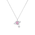 Collier Coeur Rose Éclatant en Argent 990 Sterling, Style Élégant et Tendance, Cadeau Parfait Saint-Valentin