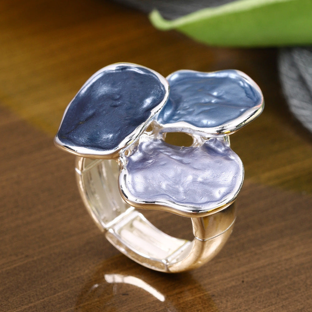 Alloy Geometric Irregular Square Light Luxury Design Ring