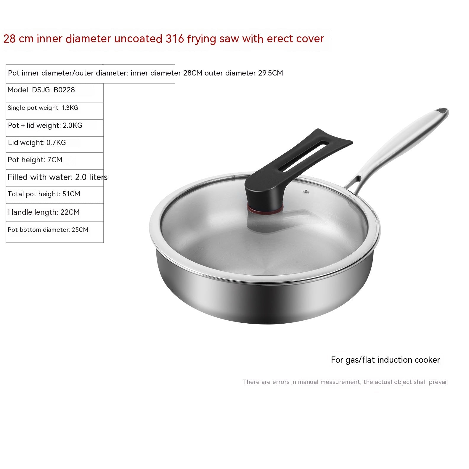 316L Stainless Steel Frying Uncoated Household Pan - IVOIRART.COM
