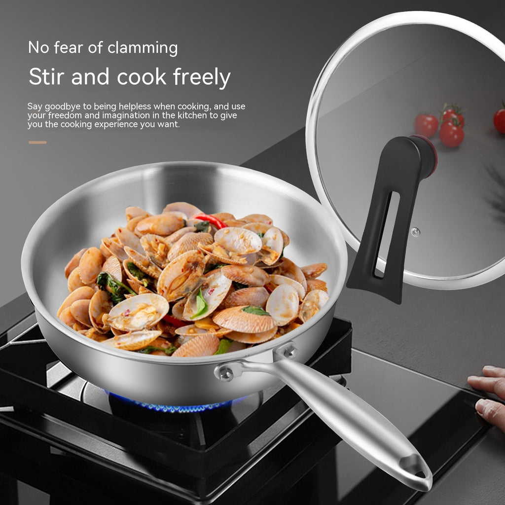 316L Stainless Steel Frying Uncoated Household Pan - IVOIRART.COM