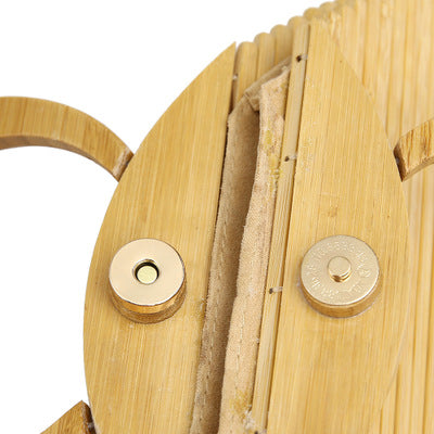 Sac à main tressé en bambou portatif rétro