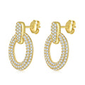 Boucles d'oreilles pendantes cercle pavé complet en moissanite plaqué or argent sterling S925, coffret cadeau luxe