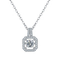 Collier S925 Argent Sterling avec Moissanite 0,5 ct D VVS1 Halo Carré 45cm Platine