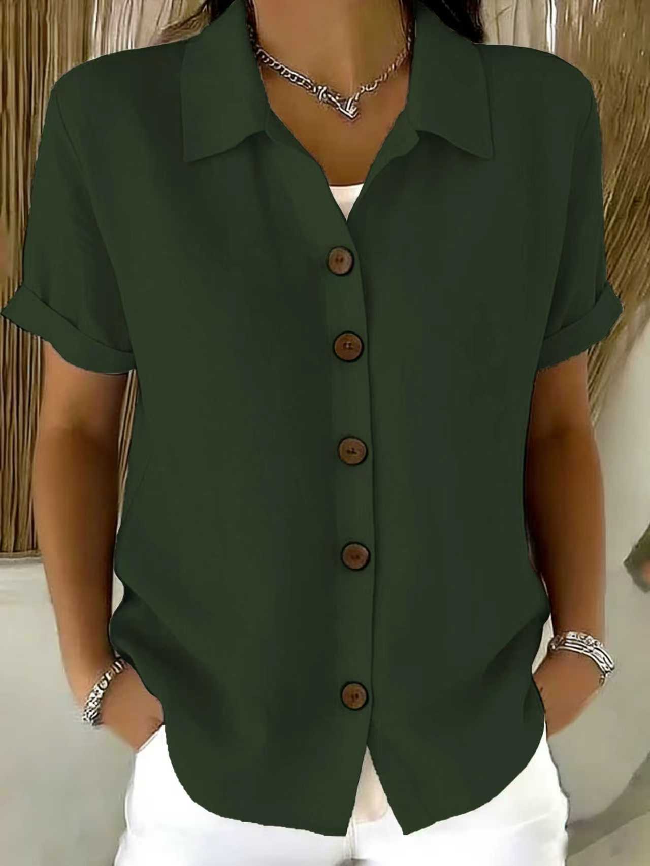 Chemise Femme à Manches Longues avec Boutons au Col pour un Style Élégant