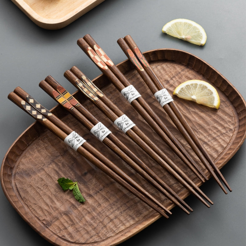 Non-slip Tip Wooden Tableware With Chopsticks For One Person