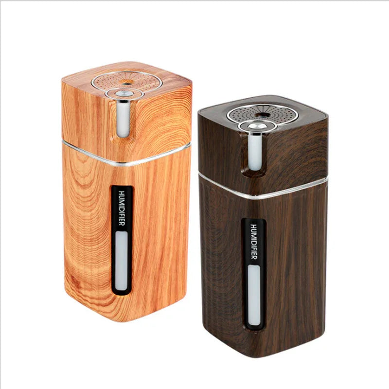 Humidificateur Électrique Diffuseur d'Huiles Essentielles Ultrasonique en Bois avec Lumière LED - IVOIRART.COM