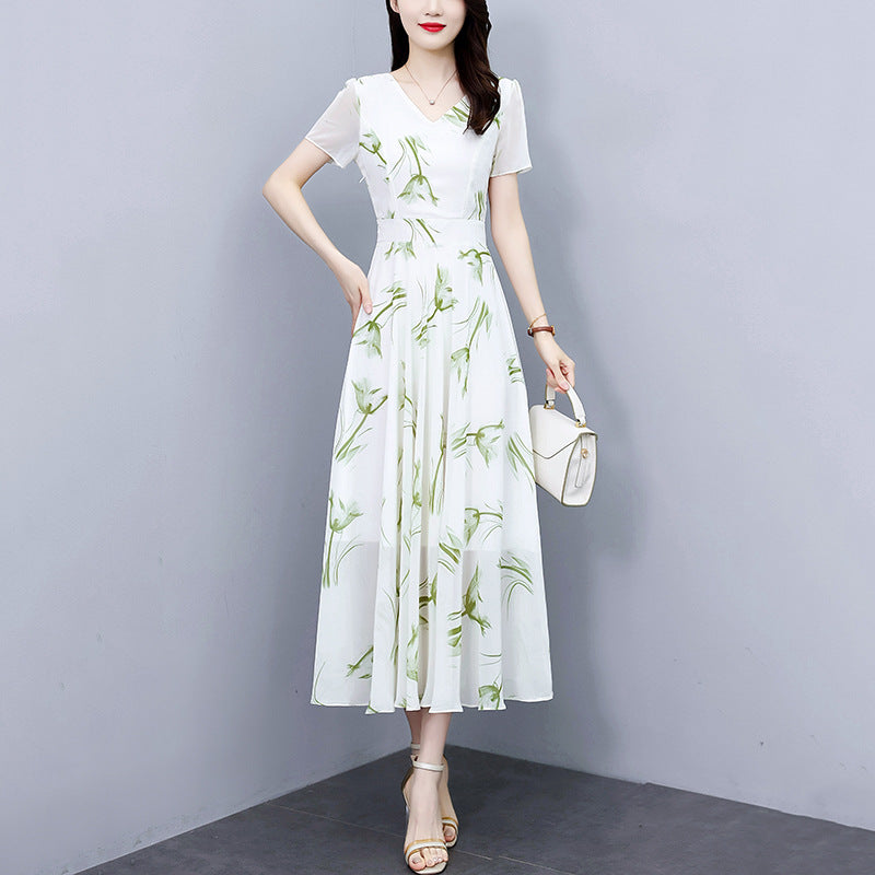 Robe Élégante en Mousseline à Imprimé Floral pour Femme - Styles et Couleurs Variés