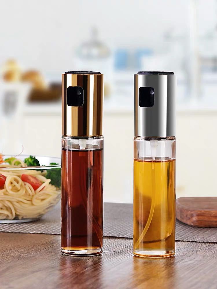 Bouteille vaporisateur d'huile et vinaigre en verre ABS, 100ml, design raffiné