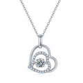 Collier en argent sterling S925 0,5 ct moissanite D VVS1 motif cœur entrelacé 45 cm plaqué platine