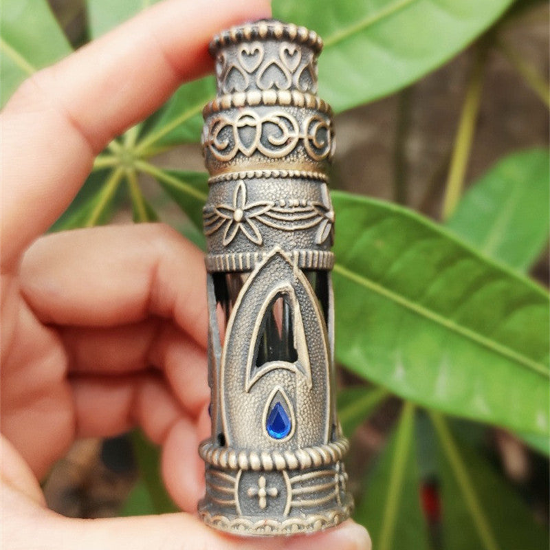 Bouteille de parfum essentielle en alliage mini bronze vintage