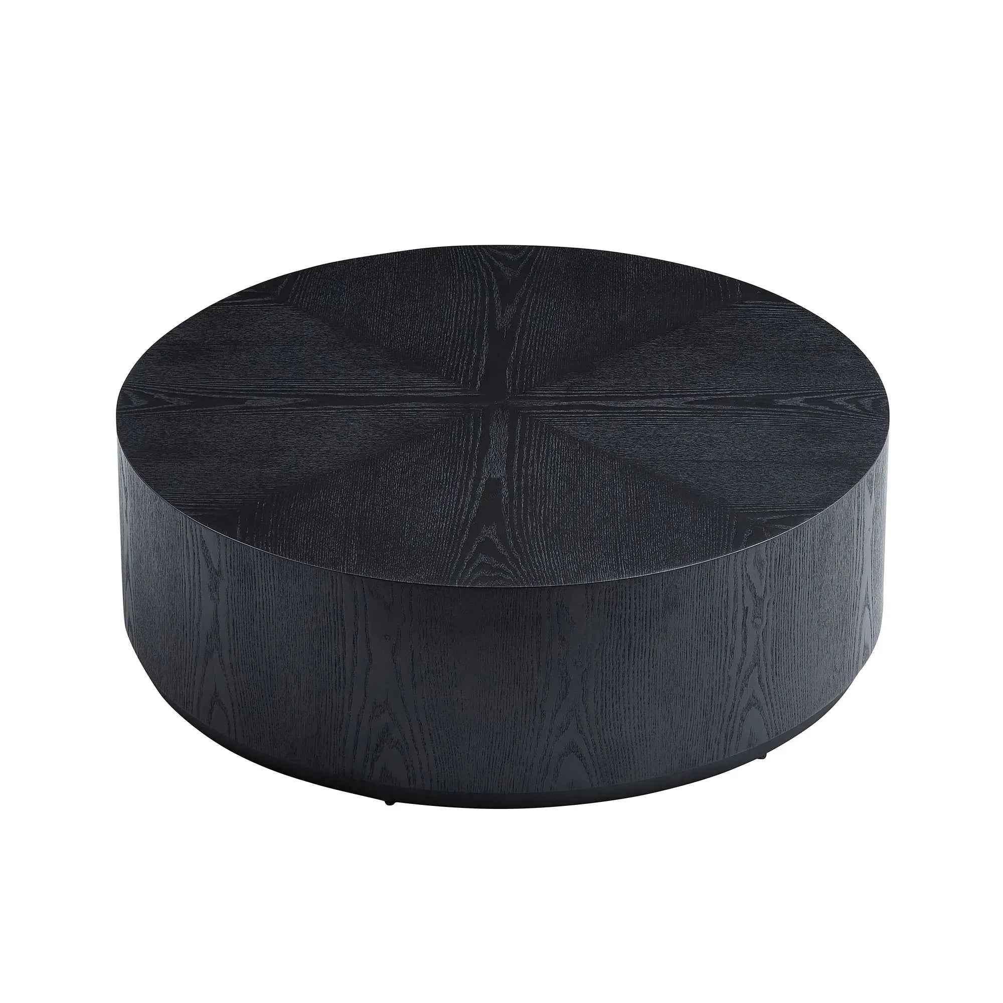 35.43 Inch Modern Round Coffee Table MDF Coffee Table For Living Room,Drum Center Table For Apartment,No Need Assembly,Black W2582P188323 - IVOIRART.COM
