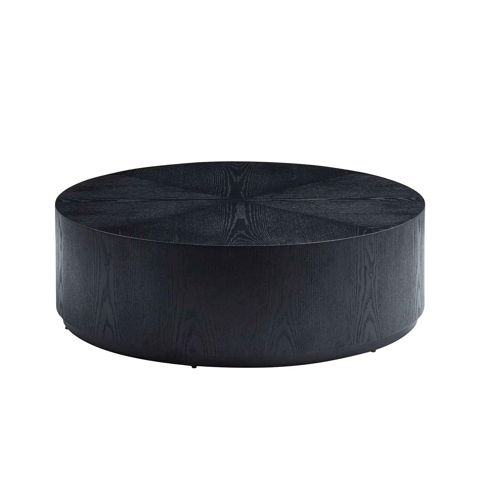 35.43 Inch Modern Round Coffee Table MDF Coffee Table For Living Room,Drum Center Table For Apartment,No Need Assembly,Black W2582P188323 - IVOIRART.COM