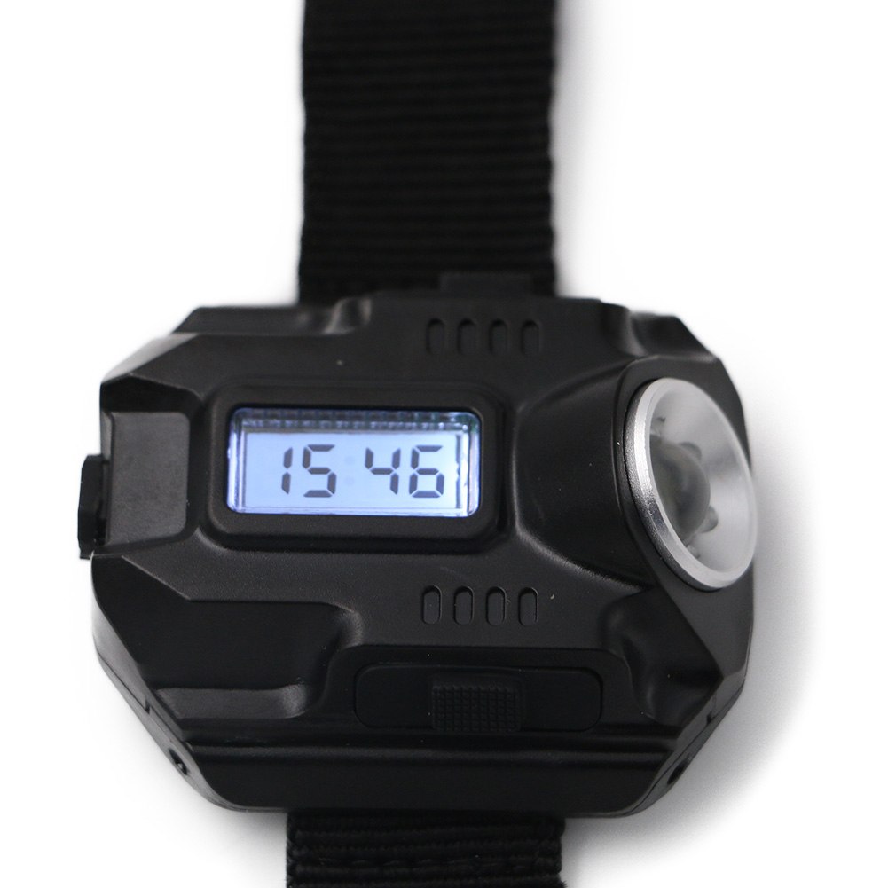 Montre lampe torche LED portable, recharge USB, 4 modes, boussole et afficheur horaire