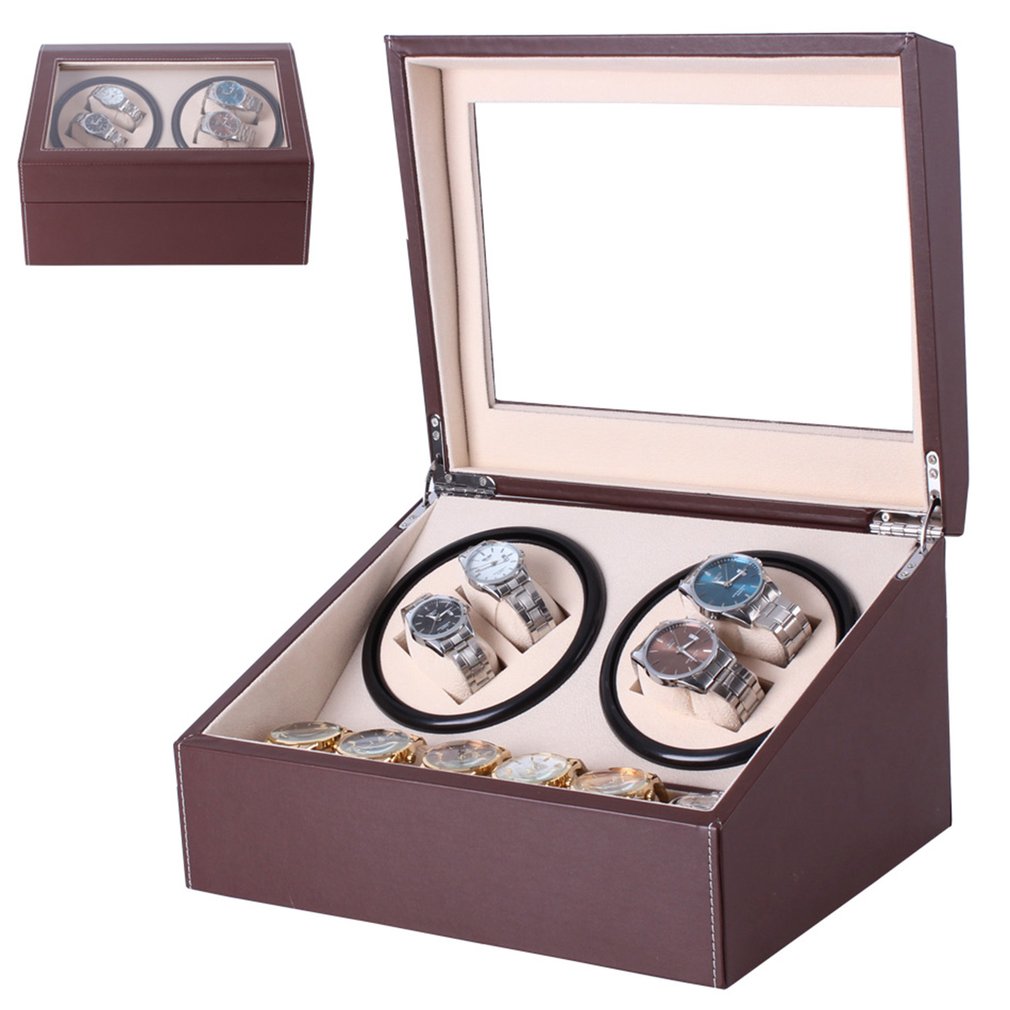 Boîte automatique pour montres électrique avec double remontoir et rangement bijoux