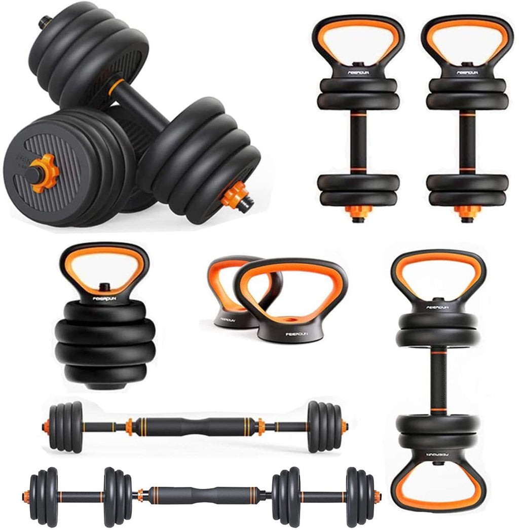 Haltères, Kettlebells et Barres Polyvalentes Combinaison Multifonction Six-en-Un