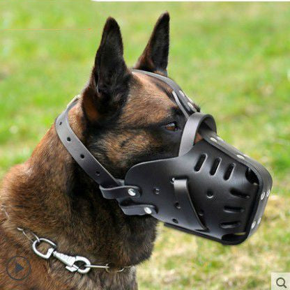 Muselière en cuir de vachette pour chiens moyens et grands, adaptée aux chiens de travail et chevaux