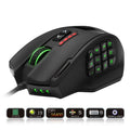 Souris de jeu avec rétroéclairage RGB, 18 boutons programmables, 16 400 DPI