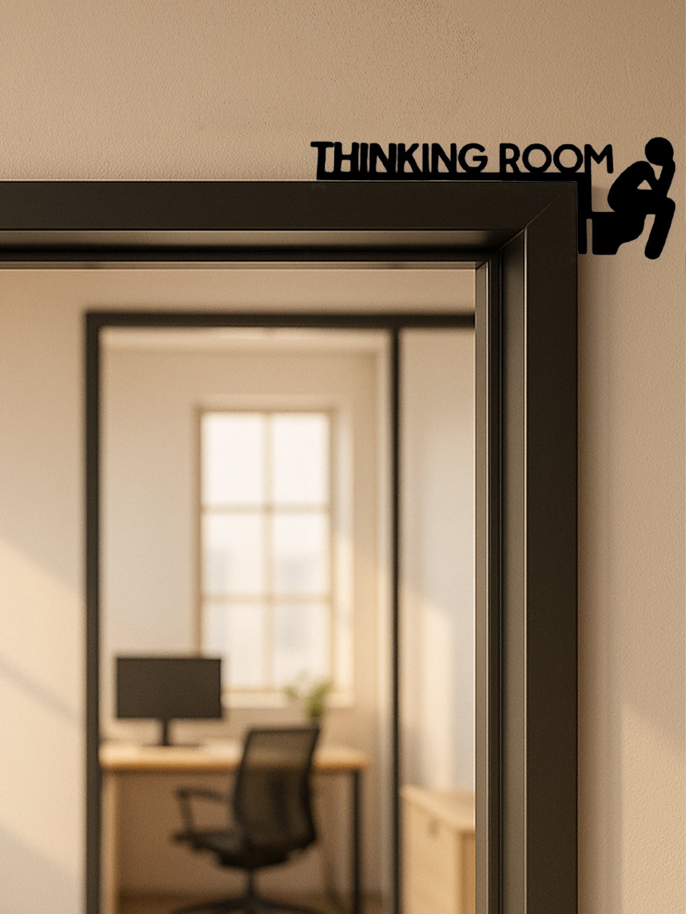 1pc Panneau de Porte de Toilettes en Métal Moderne, Sculpture Murale, Décor de Maison