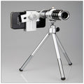 Téléscope mobile universel 12x avec objectif longue focale, trépied ajustable et pince aluminium