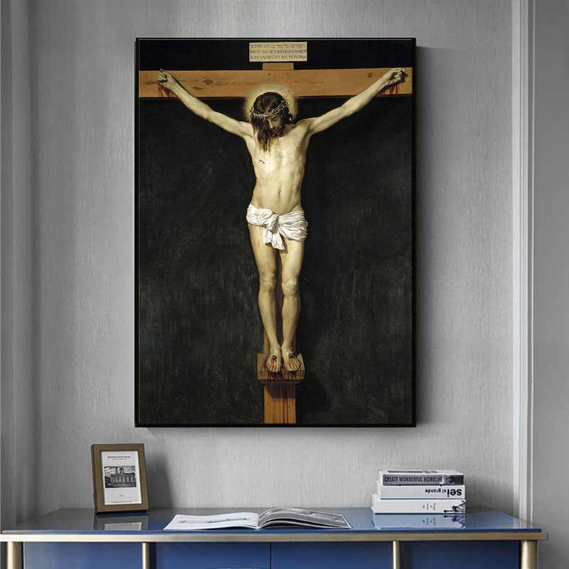 Crucifixion Sur Toile Peinture à l'Huile Sur Toile