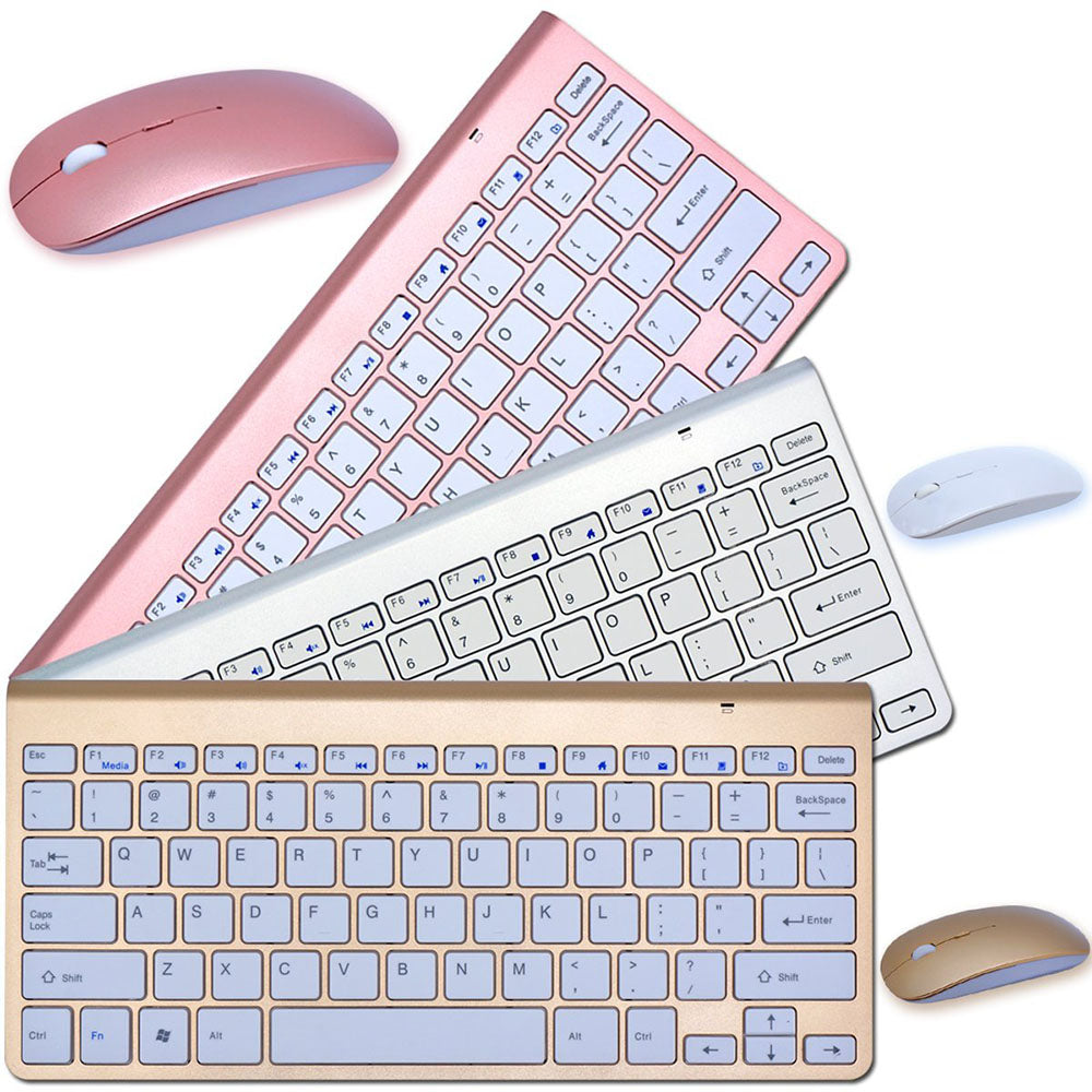 Ensemble clavier et souris sans fil 2,4 GHz compact pour PC, Mac, Smart TV, PS4
