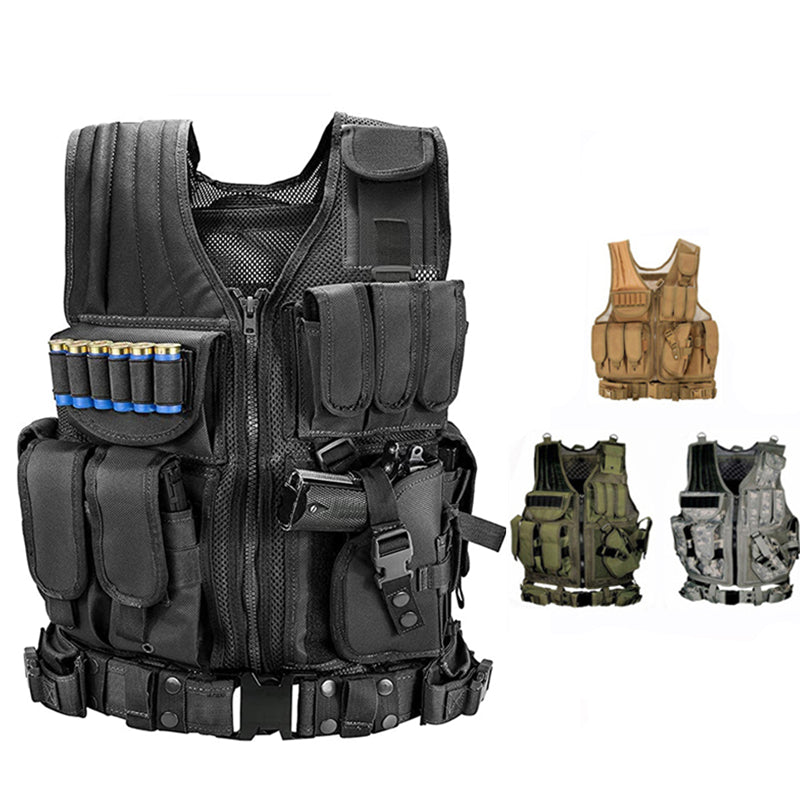 Gilet Tactique Militaire Combat Blindé Molle Portes-plaques Airsoft CS