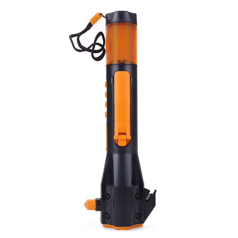 Marteau de sécurité automobile multifonction avec lampe LED, alarme et radio AM/FM
