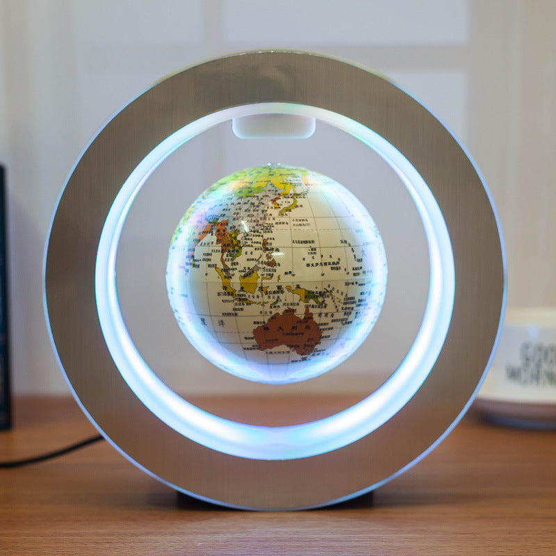 Globe Magnétique Rond en Flottaison avec Carte du Monde LED Anti-Gravité Magique