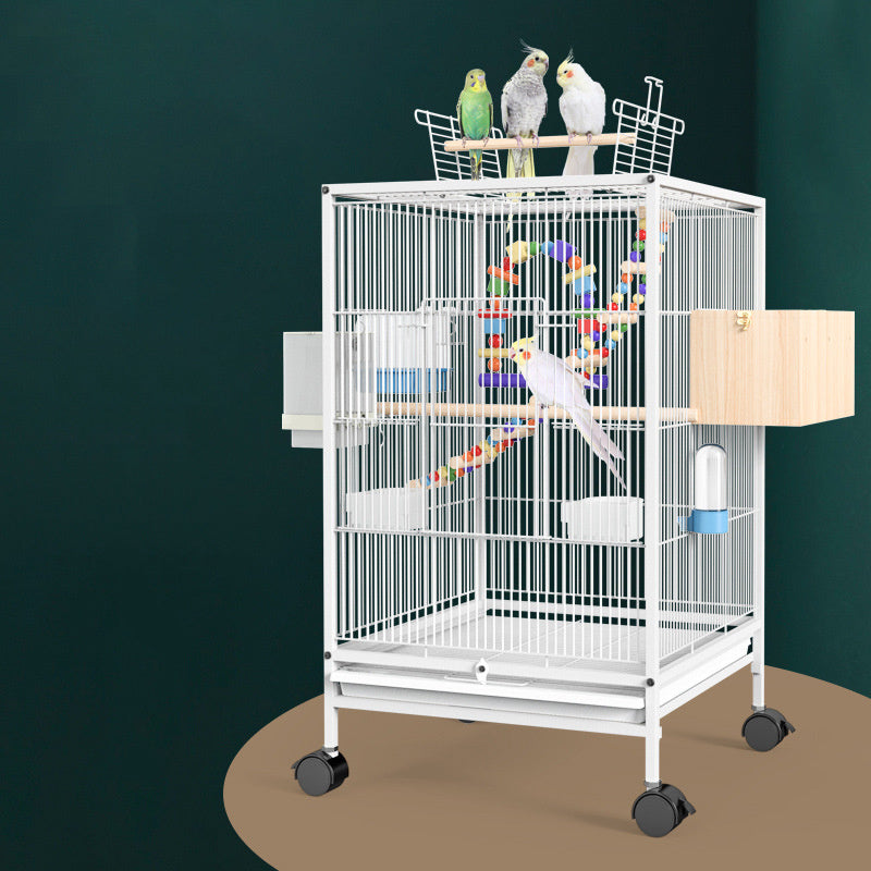 Cage pour perroquet Xuanfeng avec mangeoire, jouet, nid en herbe, boîte de reproduction