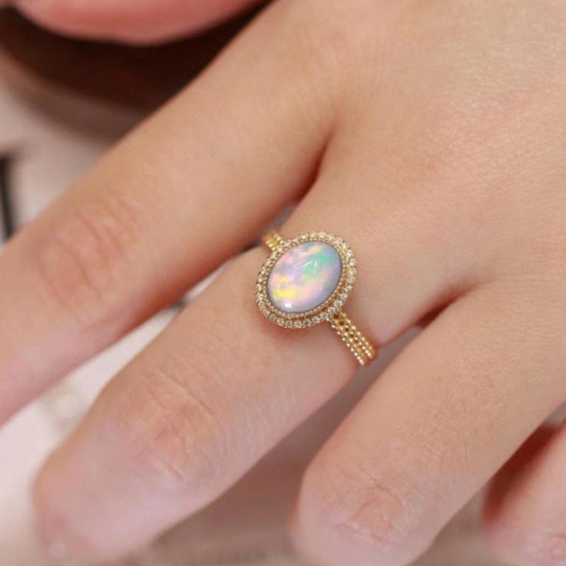 Bague élégante de haute qualité couleur bonbon, lumineuse et luxueuse