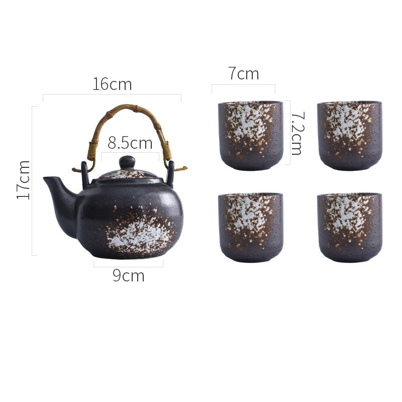Ensemble de thé japonais peint à la main, théière, céramique, tasse de ménage