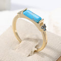 Bague mode turquoise et or pour homme, style bohème, cuivre écologique, tailles 6-10