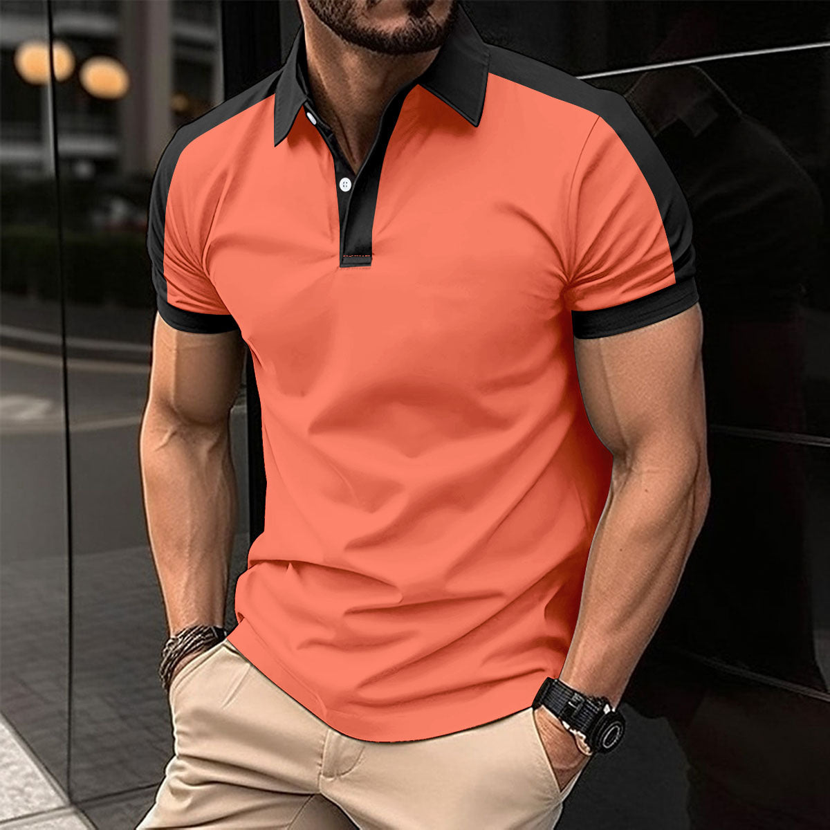 Chemise d'été pour homme à manches courtes, élégante et décontractée pour affaires