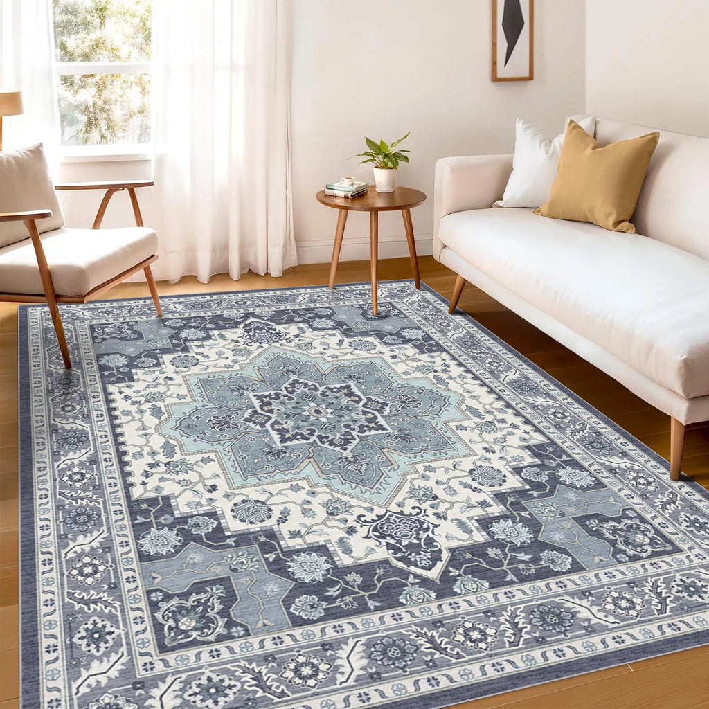 Tapis de porte bohème vintage aquarelle - Tapis doux antidérapant, résistant aux taches, lavable pour l'entrée, la cuisine, le salon, la buanderie et la salle de bain, décoration de sol absorbante 60x84 pouces