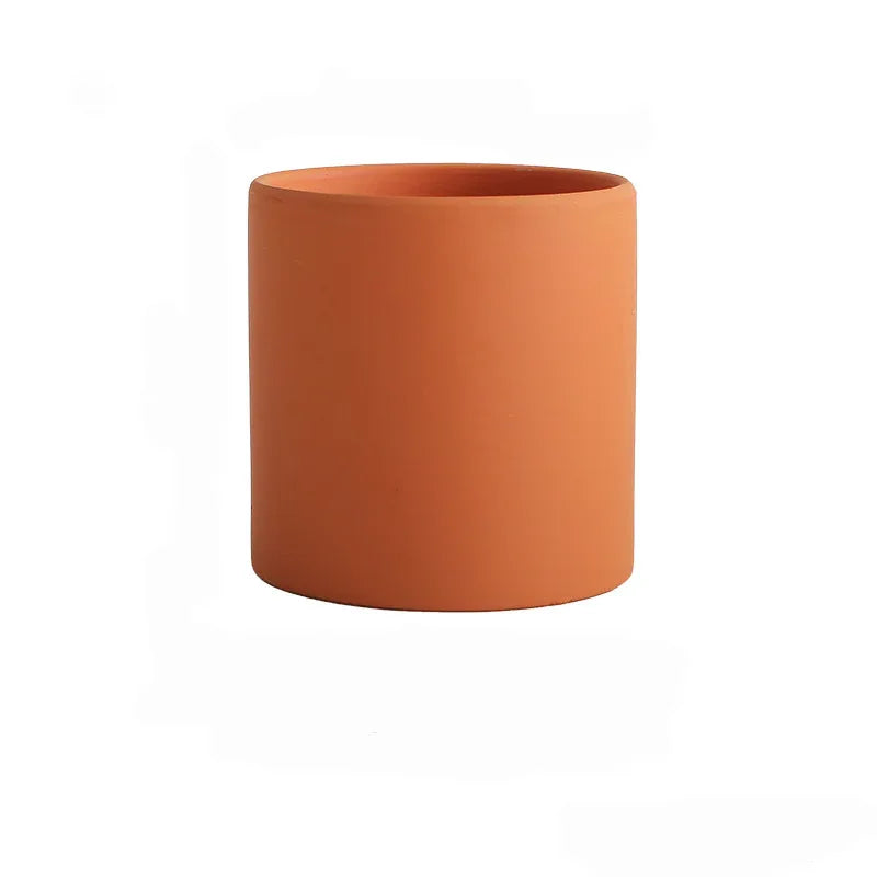Pot de fleurs en céramique avec tube droit et plateau - IVOIRART.COM
