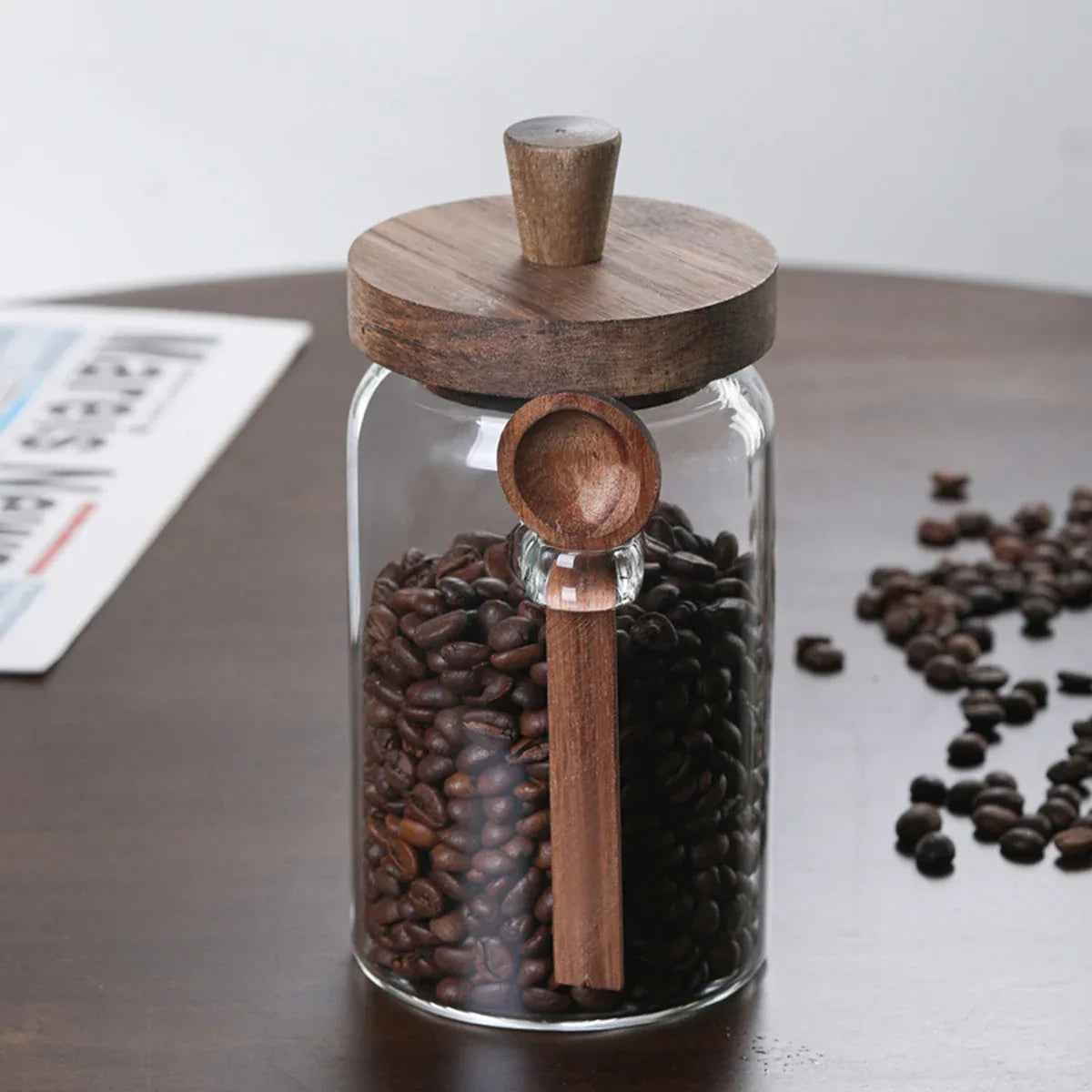 3Pcs Glass Coffee Jars With Spoons,Candy Jars,Biscuit Jars,Storage Jars,Tea Jars - IVOIRART.COM