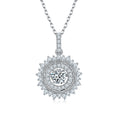 Collier Halo Soleil en Argent Sterling S925 0,5 ct Moissanite D VVS1 Plaqué Platine