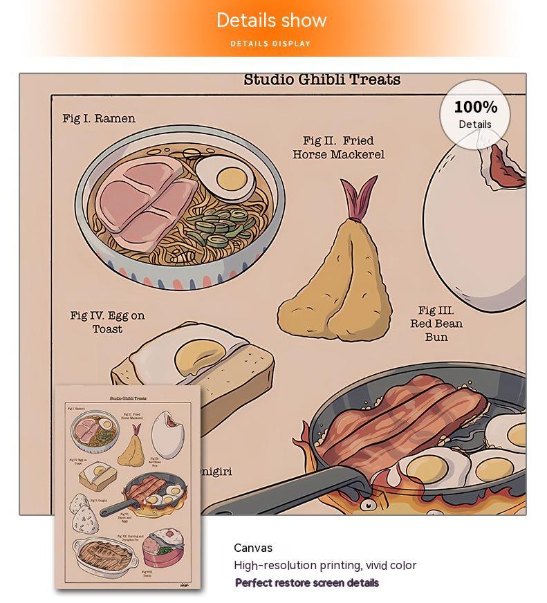 Peintures de Cuisine Restaurant Boule de Riz Tempura Ramen Alimentaire