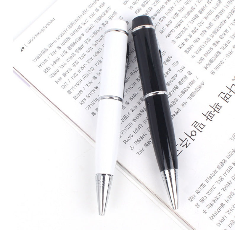 Stylo multifonction métal avec clé USB et pointeur laser, design élégant