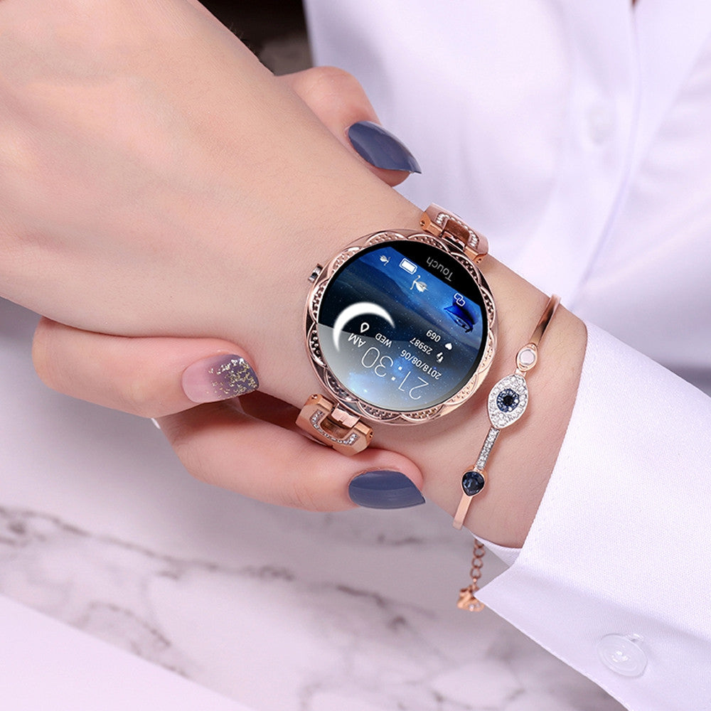 Montre Connectée Féminine Élégante Étanche avec Moniteur de Fréquence Cardiaque