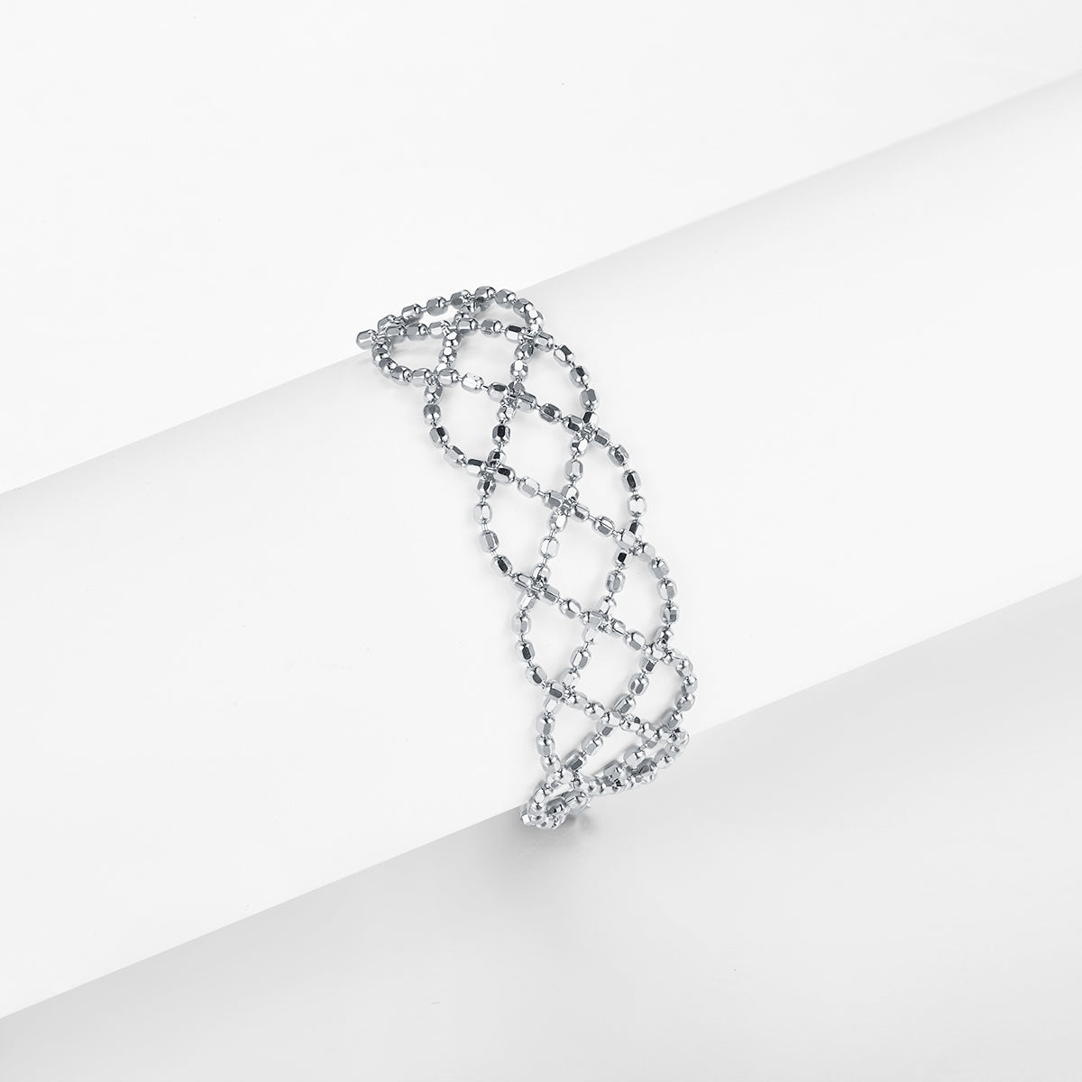 Bague ajourée en argent sterling S925 ultra-légère 0,6 g réglable 14-21 mm, 8,4 mm large revêtement platine or or rose, coffret cadeau