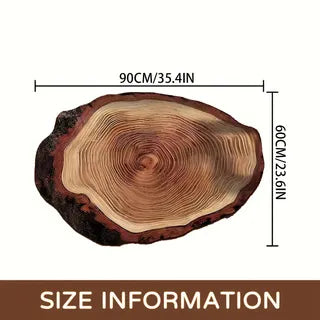 Tapis en Terre de Diatomée avec Motif Bois, Tapis Super Absorbant, Sèche-Rapide et Antidérapant pour Cuisine, Salle de Bain, Chambre - Tapis de Sol au Design Unique de Cercles d'Arbre