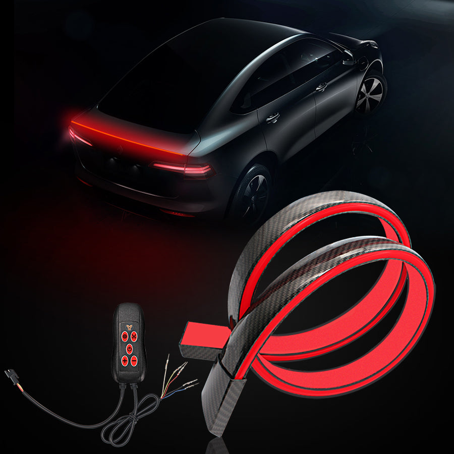 Bande lumineuse LED universelle pour coffre de voiture avec feux stop, feu arrière et clignotants intégrés