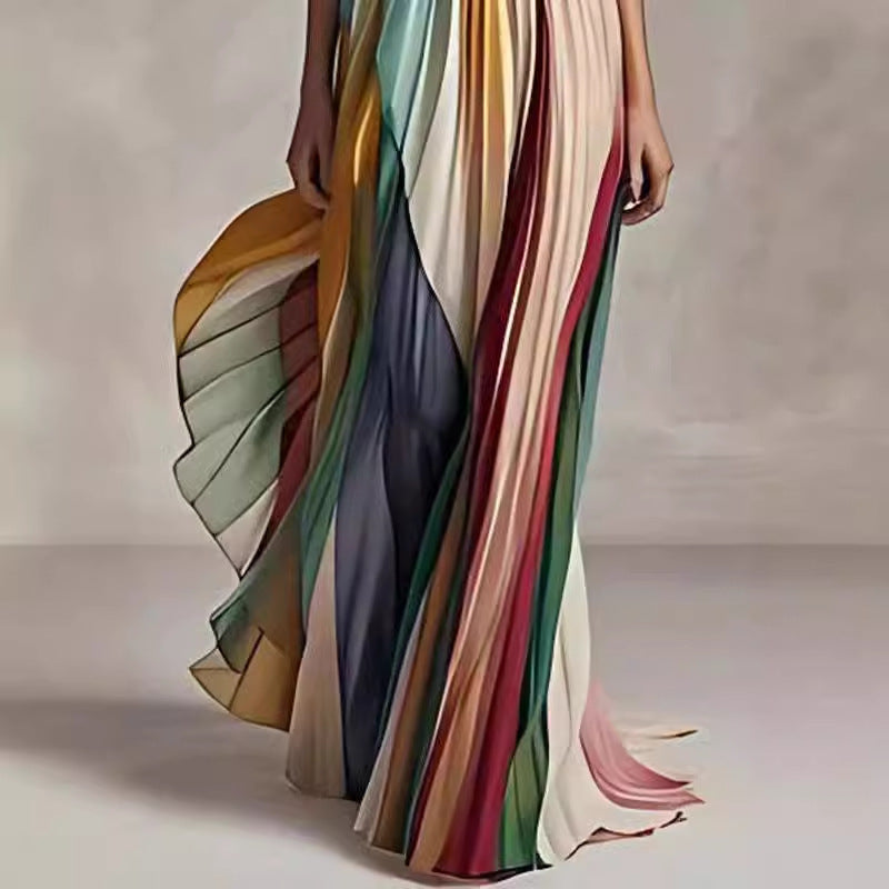 Robe longue portefeuille tubulaire sexy sans dos imprimée pour femme