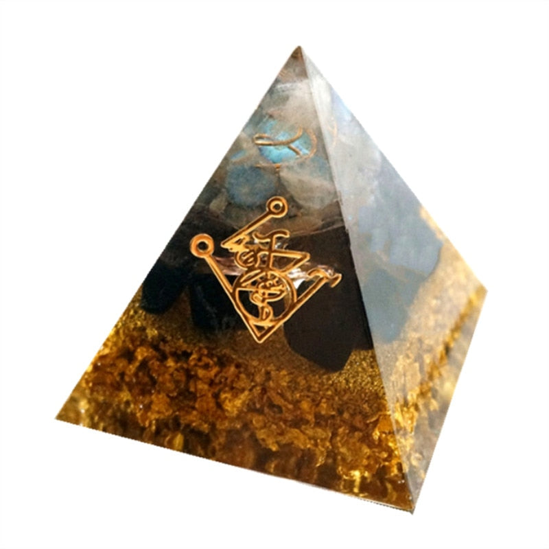 Pyramide Orgone en cristal naturel 4-5 cm – décoration énergétique en résine, cadeau