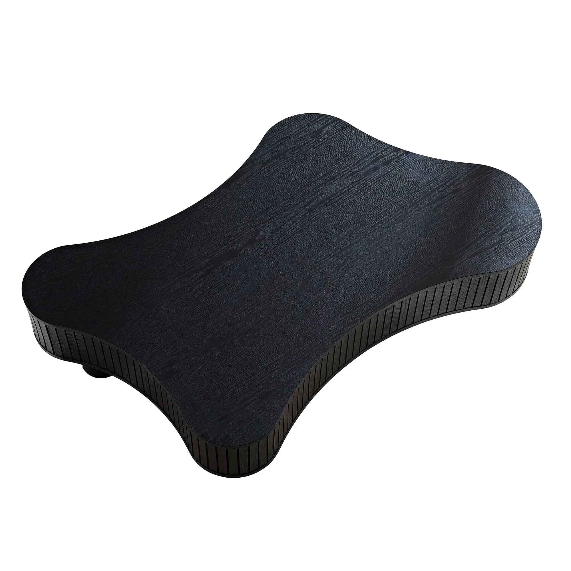 42.52 Inch Modern Wooden Handcraft Drum Coffee Table Irregular Shaped Coffee Table For Living Room,Small Coffee Table With Sturdy Pedestal - IVOIRART.COM