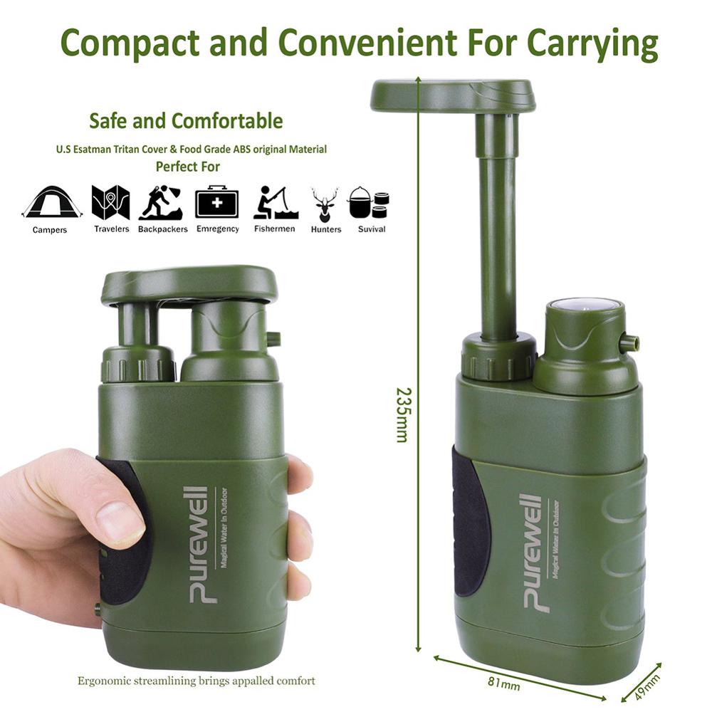 Purificateur d'eau extérieur multi-étapes pour survie camping urgence nature